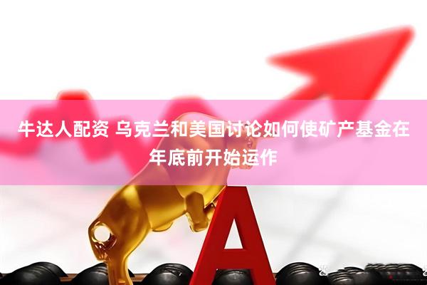 牛达人配资 乌克兰和美国讨论如何使矿产基金在年底前开始运作