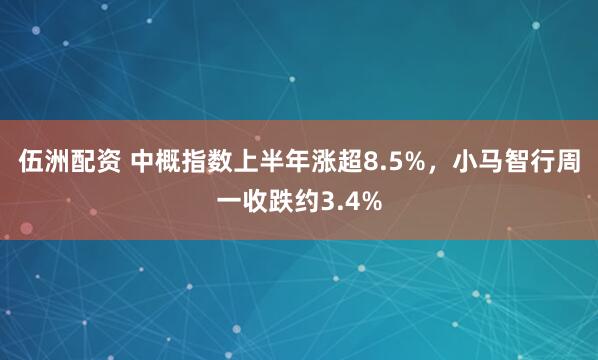 伍洲配资 中概指数上半年涨超8.5%，小马智行周一收跌约3.4%