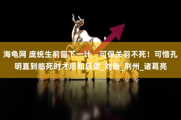 海龟网 庞统生前留下一计，可保关羽不死！可惜孔明直到临死时才后知后觉_刘备_荆州_诸葛亮